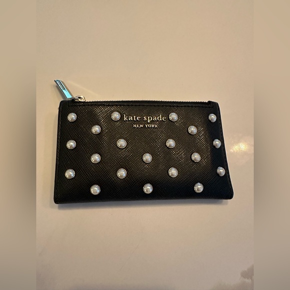 kate spade Handbags - KATE SPADE New York Spencer Small Slim Bifold Pearl Wallet Black